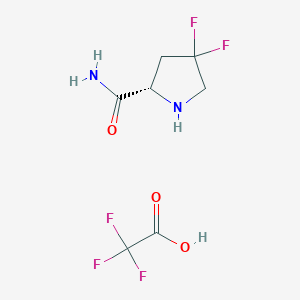 molecular formula C7H9F5N2O3 B1406444 (S)-4,4-difluoropyrrolidine-2-carboxamide 2,2,2-trifluoroacetate CAS No. 1448440-46-7
