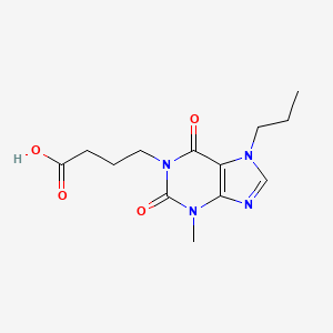 molecular formula C13H18N4O4 B14064472 4-(3-Methyl-2,6-dioxo-7-propyl-2,3,6,7-tetrahydro-1H-purin-1-yl)butanoic acid CAS No. 100647-93-6