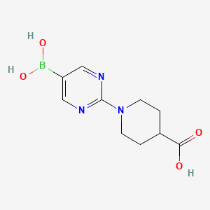 molecular formula C10H14BN3O4 B1406449 1-(5-Boronopyrimidin-2-yl)piperidine-4-carboxylic acid CAS No. 1515925-20-8