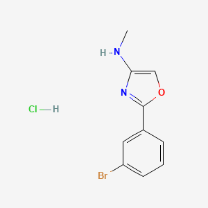 molecular formula C10H10BrClN2O B14064497 2-(3-bromophenyl)-N-methyl-1,3-oxazol-4-amine hydrochloride 