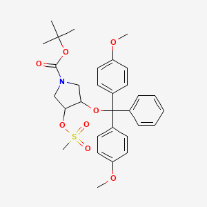 (3R,4S)-Tert-Butyl 3-(bis(4-methoxyphenyl)(phenyl)methoxy)-4-((methylsulfonyl)oxy)pyrrolidine-1-carboxylate