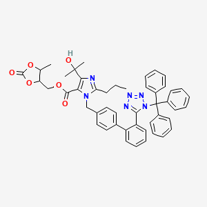 (5-methyl-2-oxo-1,3-dioxol-4-yl)methyl 4-(2-hydroxypropan-2-yl)-2-propyl-1-((2'-(1-trityl-1H-tetrazol-5-yl)-[1,1'-biphenyl]-4-yl)met hyl)-1H-imidazole-5-carboxylate