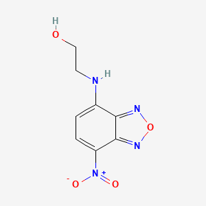 molecular formula C8H8N4O4 B14064604 Ethanol, 2-((7-nitro-4-benzofurazanyl)amino)- CAS No. 65703-47-1