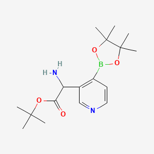 Tert-butyl 2-amino-2-[4-(4,4,5,5-tetramethyl-1,3,2-dioxaborolan-2-yl)pyridin-3-yl]acetate