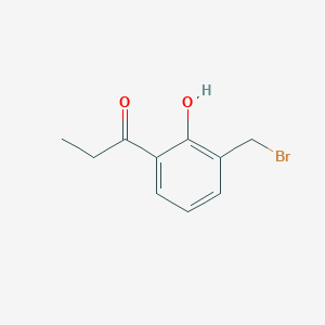 molecular formula C10H11BrO2 B14064614 1-(3-(Bromomethyl)-2-hydroxyphenyl)propan-1-one 