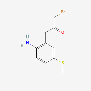 molecular formula C10H12BrNOS B14064635 1-(2-Amino-5-(methylthio)phenyl)-3-bromopropan-2-one 