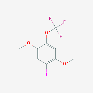 molecular formula C9H8F3IO3 B14064647 1,4-Dimethoxy-2-iodo-5-(trifluoromethoxy)benzene CAS No. 1806354-69-7