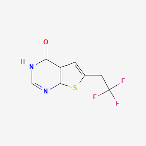 molecular formula C8H5F3N2OS B1406465 6-(2,2,2-trifluoroethyl)thieno[2,3-d]pyrimidin-4(3H)-one CAS No. 1628317-84-9