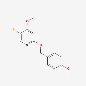 molecular formula C15H16BrNO3 B1406467 5-Bromo-4-ethoxy-2-((4-methoxybenzyl)oxy)pyridine CAS No. 1627857-11-7