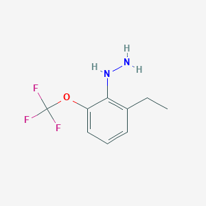 molecular formula C9H11F3N2O B14064676 1-(2-Ethyl-6-(trifluoromethoxy)phenyl)hydrazine 