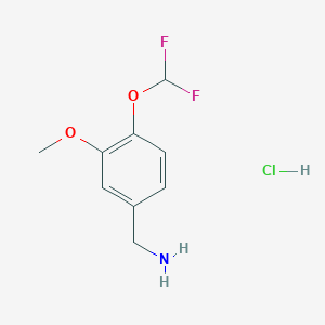 molecular formula C9H12ClF2NO2 B1406469 4-Difluoromethoxy-3-methoxybenzylamine hydrochloride CAS No. 1431966-33-4