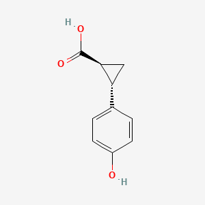 molecular formula C10H10O3 B1406471 (1S,2S)-rel-2-(4-hydroxyphenyl)cyclopropane-1-carboxylic acid CAS No. 731810-73-4