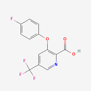 molecular formula C13H7F4NO3 B1406474 3-(4-氟苯氧基)-5-三氟甲基吡啶-2-甲酸 CAS No. 2088942-22-5