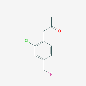 molecular formula C10H10ClFO B14064749 1-(2-Chloro-4-(fluoromethyl)phenyl)propan-2-one 