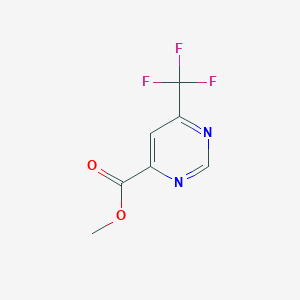 molecular formula C7H5F3N2O2 B1406475 6-(三氟甲基)嘧啶-4-甲酸甲酯 CAS No. 1353101-38-8