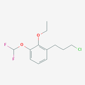 molecular formula C12H15ClF2O2 B14064781 1-(3-Chloropropyl)-3-(difluoromethoxy)-2-ethoxybenzene 