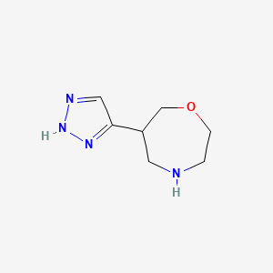 molecular formula C7H12N4O B14064786 6-(1H-1,2,3-Triazol-5-yl)-1,4-oxazepane 