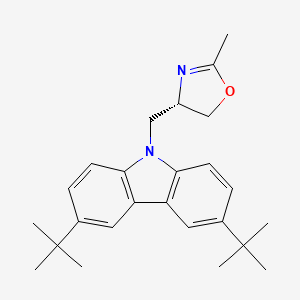 molecular formula C25H32N2O B14064793 (S)-4-((3,6-Di-tert-butyl-9H-carbazol-9-yl)methyl)-2-methyl-4,5-dihydrooxazole 