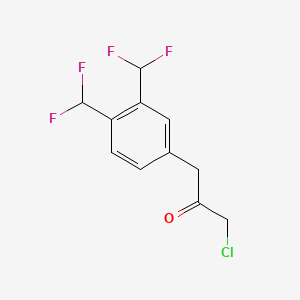 molecular formula C11H9ClF4O B14064804 1-(3,4-Bis(difluoromethyl)phenyl)-3-chloropropan-2-one 