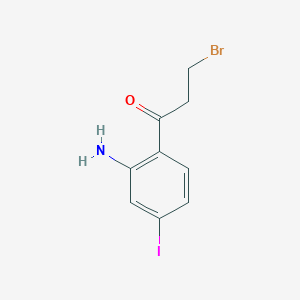 molecular formula C9H9BrINO B14064817 1-(2-Amino-4-iodophenyl)-3-bromopropan-1-one 