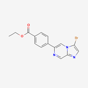B1406482 Ethyl 4-(3-bromoimidazo[1,2-a]pyrazin-6-yl)benzoate CAS No. 1464153-39-6