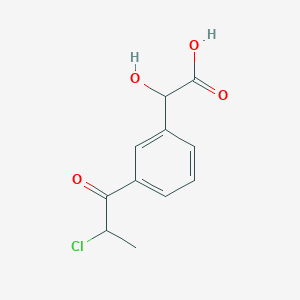 molecular formula C11H11ClO4 B14064827 1-(3-(Carboxy(hydroxy)methyl)phenyl)-2-chloropropan-1-one 