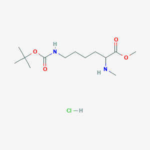 molecular formula C13H27ClN2O4 B14064879 (R)-Methyl 6-((tert-butoxycarbonyl)amino)-2-(methylamino)hexanoate hydrochloride 