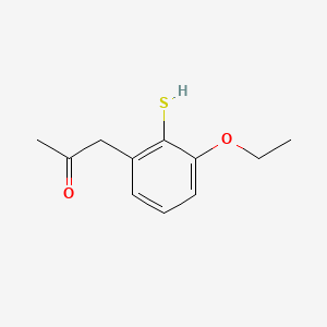 molecular formula C11H14O2S B14064887 1-(3-Ethoxy-2-mercaptophenyl)propan-2-one 