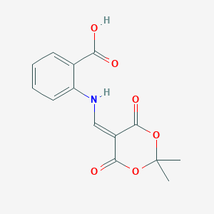 molecular formula C14H13NO6 B14064891 2-[(2,2-Dimethyl-4,6-dioxo-[1,3]dioxan-5-ylidenemethyl)-amino]-benzoicacid 