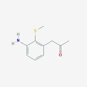 molecular formula C10H13NOS B14064895 1-(3-Amino-2-(methylthio)phenyl)propan-2-one 