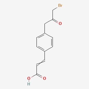 molecular formula C12H11BrO3 B14064899 (E)-3-(4-(3-Bromo-2-oxopropyl)phenyl)acrylic acid 