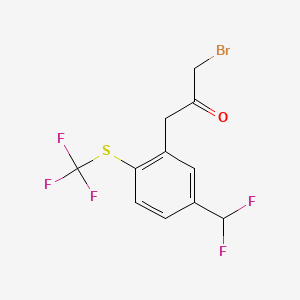 1-Bromo-3-(5-(difluoromethyl)-2-(trifluoromethylthio)phenyl)propan-2-one