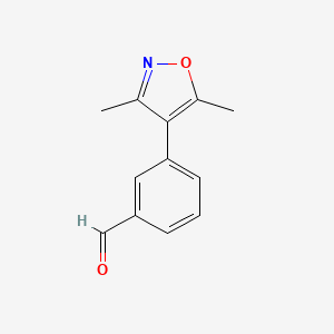 molecular formula C12H11NO2 B1406495 3-(3,5-二甲基-异恶唑-4-基)-苯甲醛 CAS No. 1635437-16-9