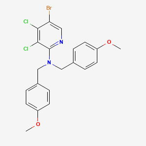 molecular formula C21H19BrCl2N2O2 B1406506 5-Bromo-3,4-dichloro-N,N-bis(4-methoxybenzyl)pyridin-2-amine CAS No. 1607838-03-8