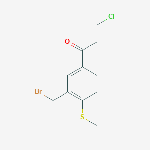 1-(3-(Bromomethyl)-4-(methylthio)phenyl)-3-chloropropan-1-one