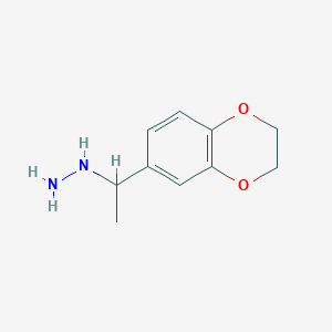 molecular formula C10H14N2O2 B14065114 1-(2,3-Dihydro-1,4-benzodioxin-6-yl)ethylhydrazine 