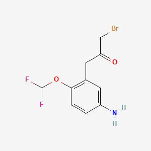 molecular formula C10H10BrF2NO2 B14065129 1-(5-Amino-2-(difluoromethoxy)phenyl)-3-bromopropan-2-one 