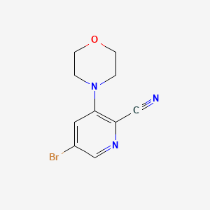 molecular formula C10H10BrN3O B1406513 5-Bromo-3-morpholin-4-yl-pyridine-2-carbonitrile CAS No. 1800399-59-0