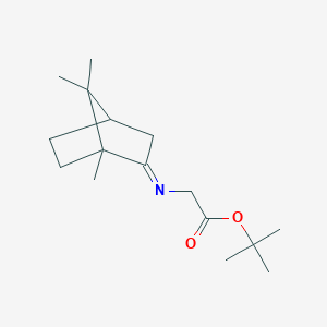 molecular formula C16H27NO2 B14065135 (E)-tert-butyl 2-(1,7,7-trimethylbicyclo[2.2.1]heptan-2-ylideneamino)acetate 