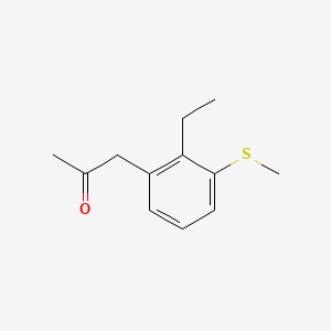 molecular formula C12H16OS B14065136 1-(2-Ethyl-3-(methylthio)phenyl)propan-2-one 