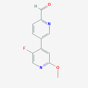 5'-Fluoro-2'-methoxy-[3,4'-bipyridine]-6-carbaldehyde
