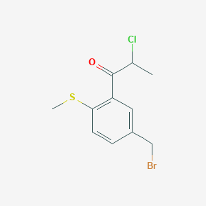 1-(5-(Bromomethyl)-2-(methylthio)phenyl)-2-chloropropan-1-one