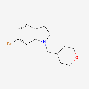 molecular formula C14H18BrNO B1406518 6-bromo-1-((tetrahydro-2H-pyran-4-yl)methyl)indoline CAS No. 1627971-57-6