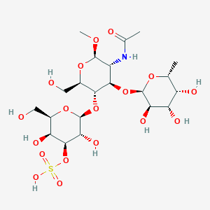 molecular formula C21H37NO18S B1406521 3'-SulfatedLewisXmethylglycoside CAS No. 386264-50-2