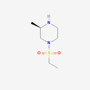 molecular formula C7H16N2O2S B1406526 (3R)-1-(乙磺酰基)-3-甲基哌嗪 CAS No. 1604430-35-4