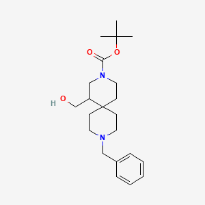 molecular formula C22H34N2O3 B1406530 tert-Butyl 9-benzyl-1-(hydroxymethyl)-3,9-diazaspiro[5.5]undecane-3-carboxylate CAS No. 1706438-41-6