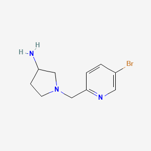 molecular formula C10H14BrN3 B1406533 1-[(5-Bromopyridin-2-yl)methyl]pyrrolidin-3-amine CAS No. 1566082-74-3
