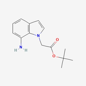 molecular formula C14H18N2O2 B1406535 1H-Indole-1-acetic acid, 7-amino-1,1-dimethylethyl ester CAS No. 1239711-10-4