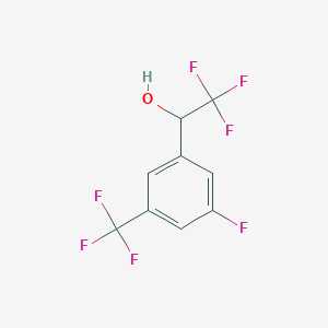 molecular formula C9H5F7O B1406546 3-Fluoro-alpha,5-bis(trifluoromethyl)benzyl Alcohol CAS No. 1545125-30-1