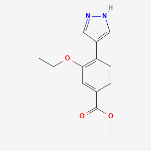 molecular formula C13H14N2O3 B1406547 Methyl 3-ethoxy-4-(1H-pyrazol-4-yl)benzoate CAS No. 2203016-86-6